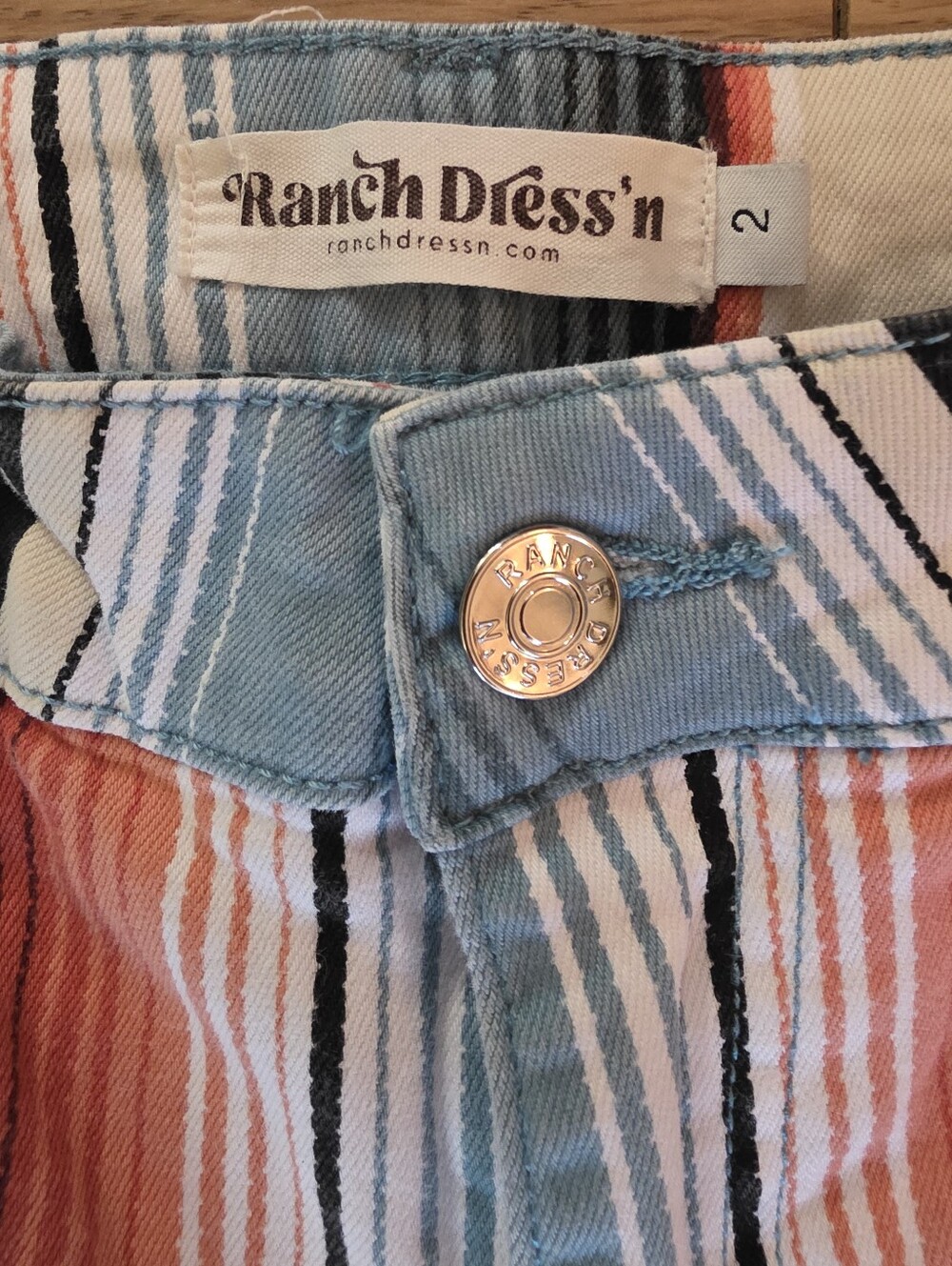 Ranch Dress'n Striped Super Flare Jeans- 2 - Picture 2 of 10